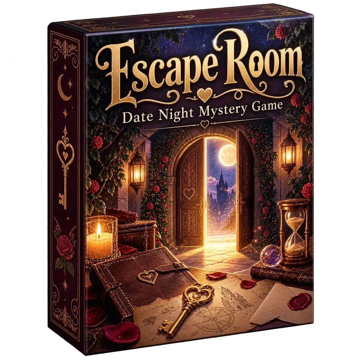A mystical glowing puzzle box in the Lovers’ Escape Room