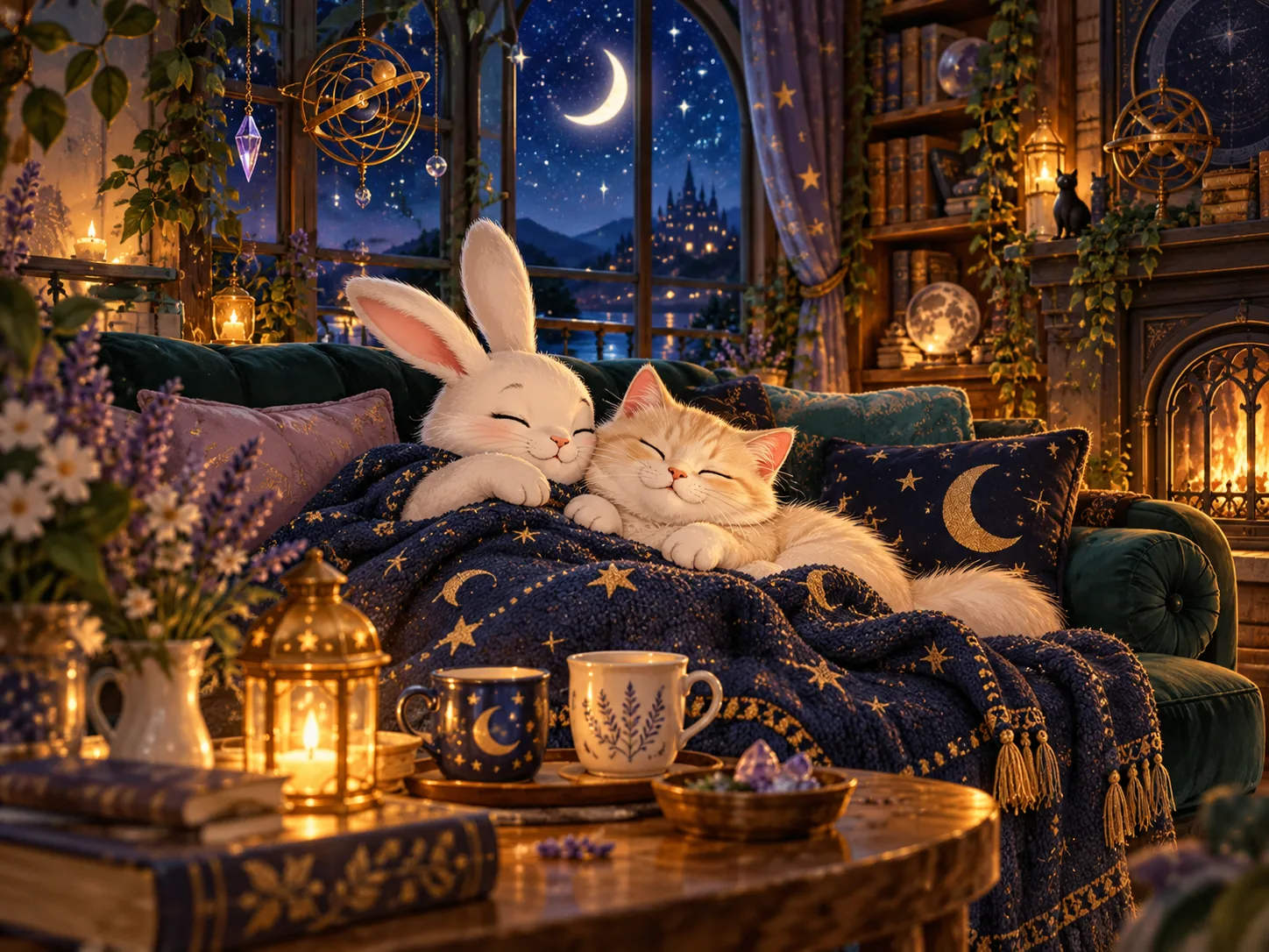 Cozy room with Bunny and Kat